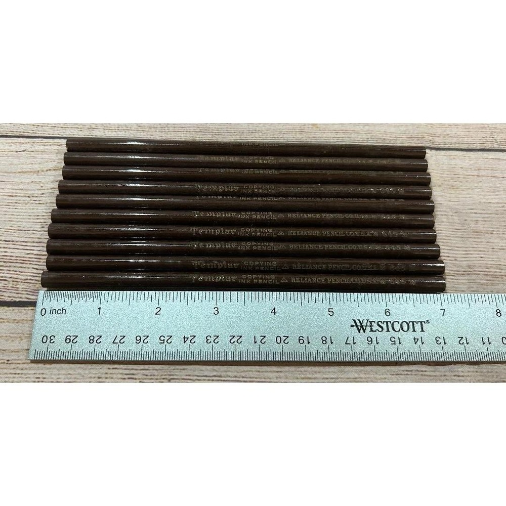 Lot of 10 VTG Reliance Pencil Templar Copying Ink 645M Pencils Unsharpen TubH2